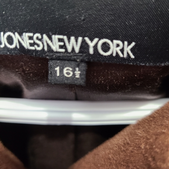 Jones New York brown angora & wool blend vintage long line pea coat, size 16 1/2 - Picture 8 of 12